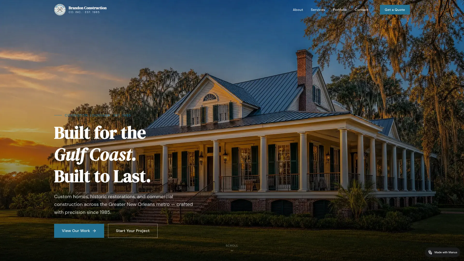 Brandon's Construction — website screenshot