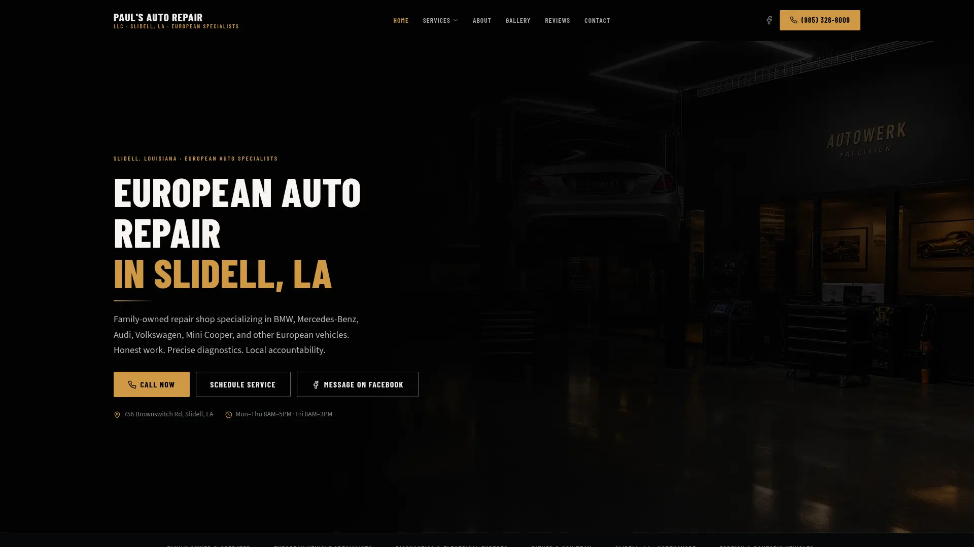 Paul's Auto Repair — website screenshot