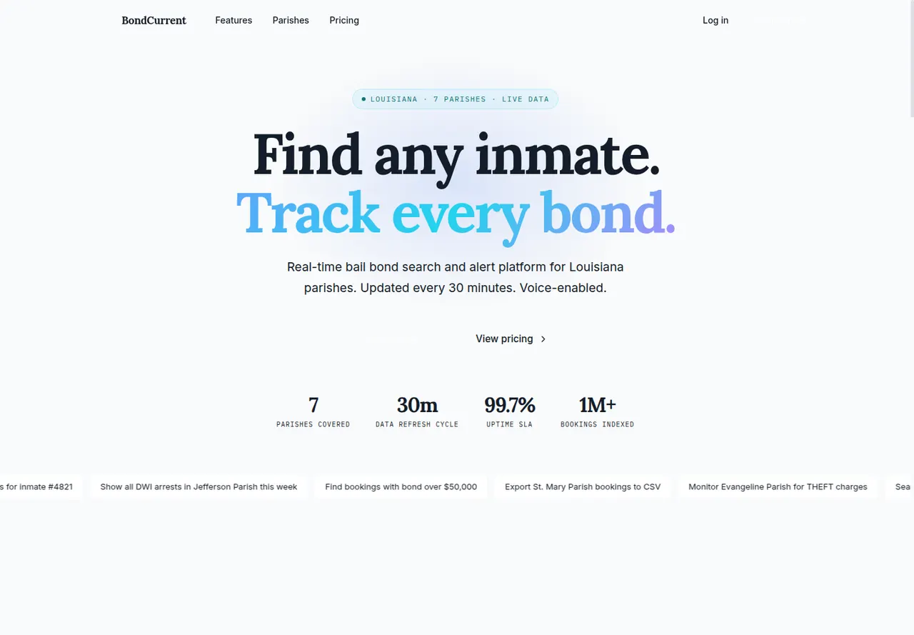 BondCurrent website, desktop view